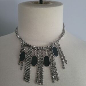 Silver and Black Chain Necklace